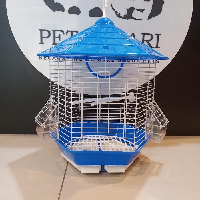 Gambar Kandang Burung Love Bird & Burung Kecil Dayang 320 Variants - Biru dari Pet Safari Zena undefined Tokopedia
