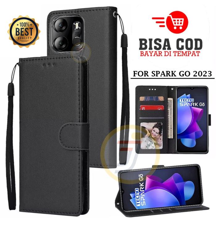 Gambar Flip Case Tecno Spark Go 2023 Case Kulit Casing Hp Dompet Case Premium - Hitam dari Java Acc Store undefined Tokopedia