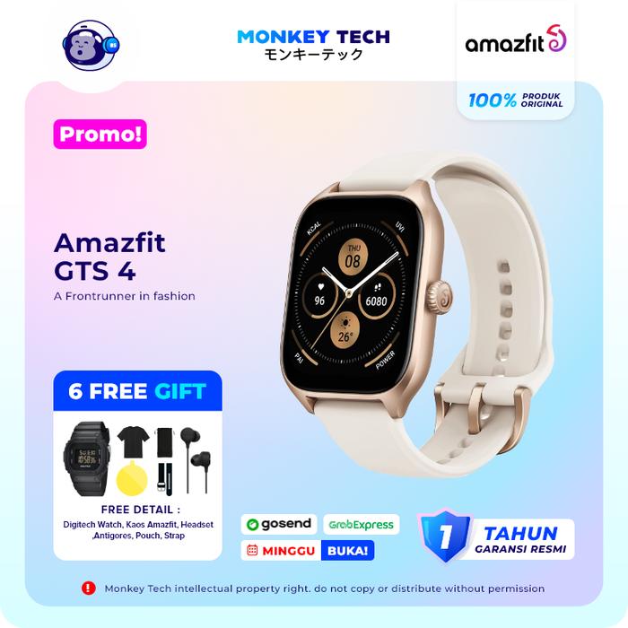 Gambar Amazfit GTS 4 Smartwatch 1.75’’ AMOLED Dual-Band GPS 150+ Sports Modes - Misty White, Tanpa Bonus dari SATO Indonesia undefined Tokopedia