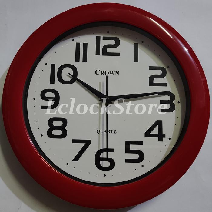Gambar Jam Dinding Crown 3401 - Merah putih dari LclockStore undefined Tokopedia