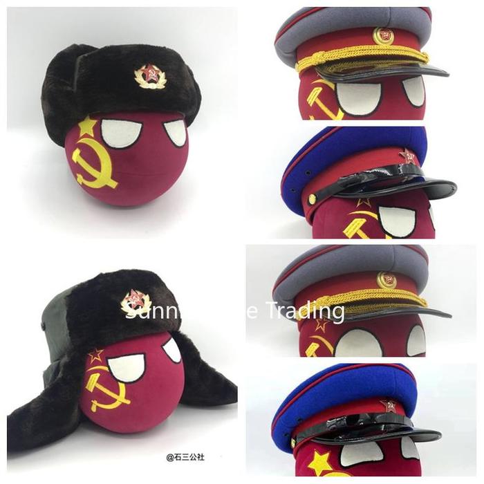 Gambar FT002 Polandball Plush Doll Toy Countryball USSR Soviet Ball and Hat dari Koleksi Market undefined Tokopedia
