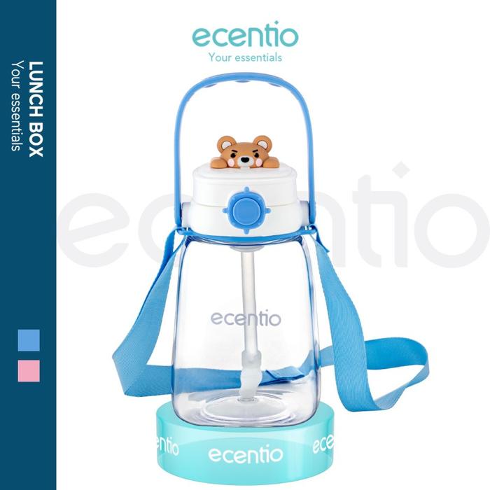 Gambar ecentio 1200ml botol air plastik anak kartun lucu sedotan Tumbler - Biru dari Emiko Store.id undefined Tokopedia