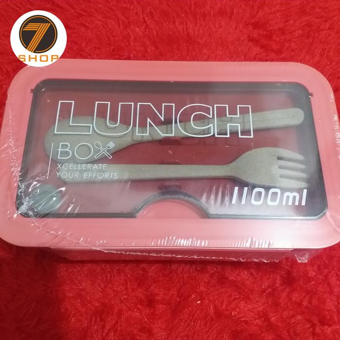 Gambar Lunch Box kotak makan 2 sekat 1100ml dari 7777shop undefined Tokopedia