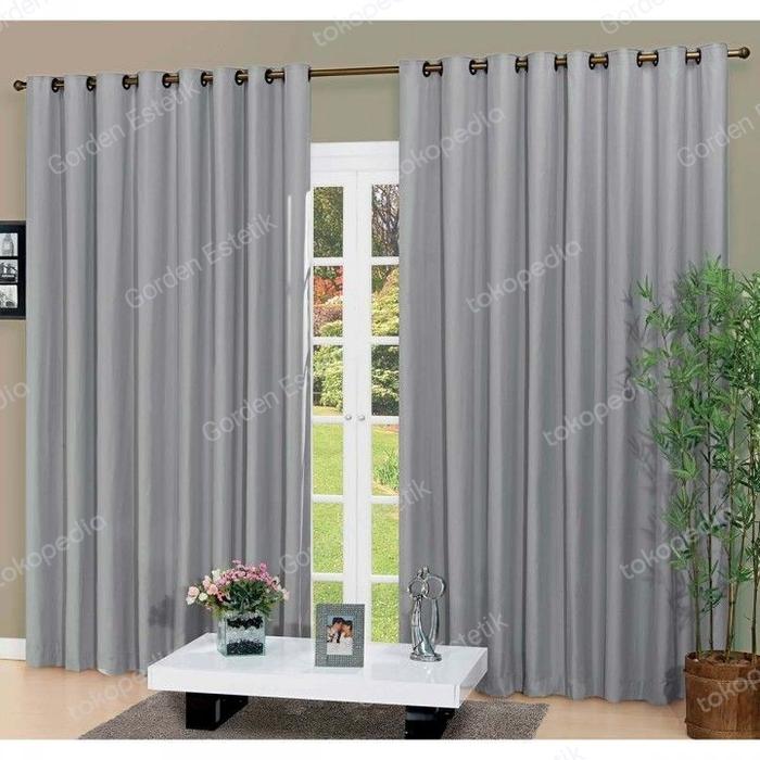 Gambar Gorden premium blackout pintu jendela minimalis L 200 T 200 - abu muda, L 135 x T 250 dari Fauqia Gorden undefined Tokopedia
