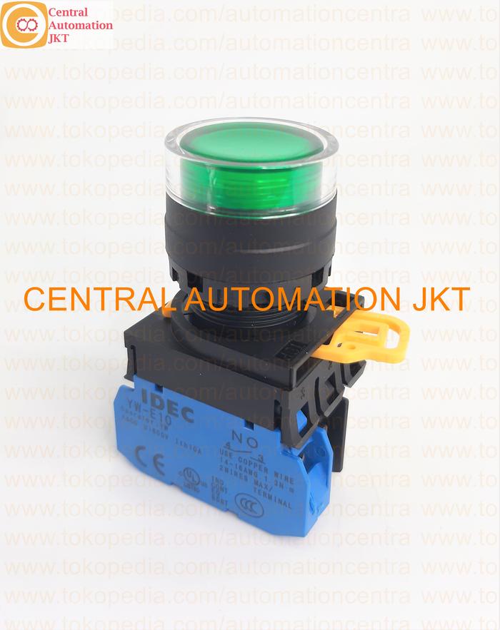Gambar Push Button 22mm IDEC YW1L-AF2E10Q4G YW1L AF2E10QM3G Hijau - YW1LAF2E 1NO, 24VDC dari Central Automation JKT undefined Tokopedia