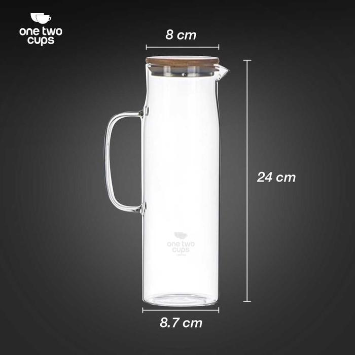 Gambar Teko Kaca Tutup Kayu Pitcher Teh Teapot Maker Glass Tahan Panas 1380ml - 1200 ml dari Sela Rumah undefined Tokopedia
