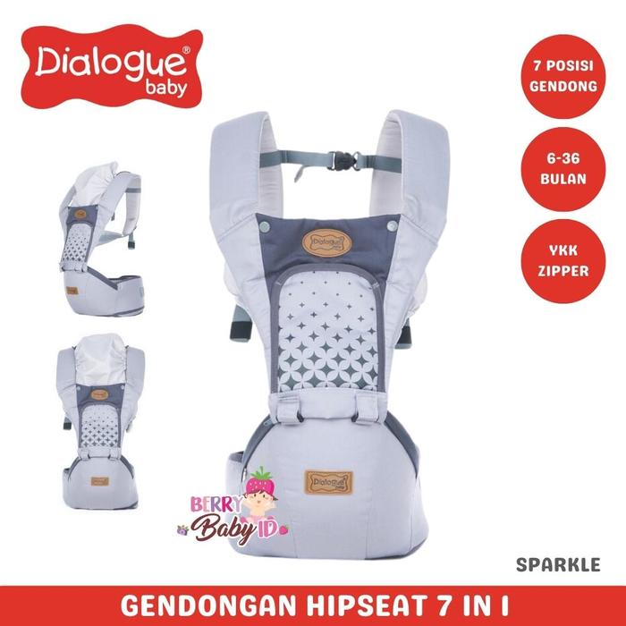 Gambar Dialogue Baby Hipseat 7-In-1 Gendongan Depan Bayi Baby Carrier - Sparkle Grey dari Berry Baby undefined Tokopedia
