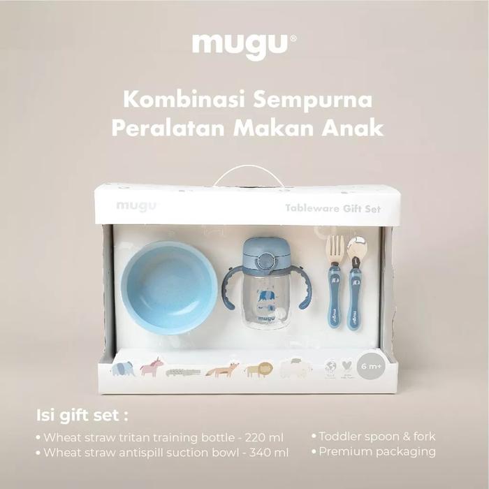 Gambar Mugu Fun Tableware Gift - Feeding Set Perlengkapan MPASI - Biru Muda dari Momkenbabyshop undefined Tokopedia
