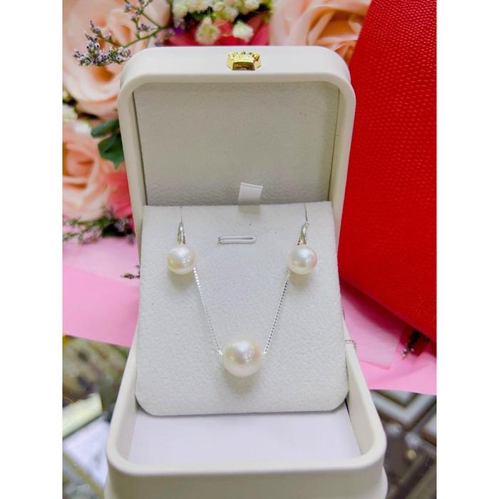 Gambar Kalung Mutiara Air Tawar Edison High quality | Perhiasan Set Mutiara Air Tawar Edison - Putih dari Luxell Pearl undefined 4 Tokopedia