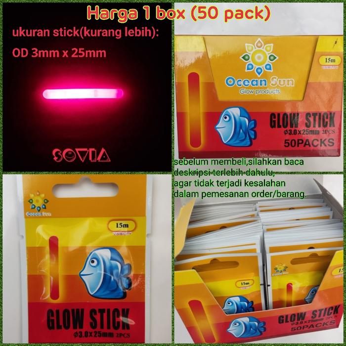 Gambar starlite / starlight / fishing light stick lampu pancing fosfor - 1box isi 50pack dari SoviaVienna undefined Tokopedia