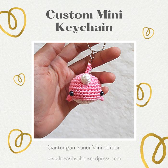 Gambar Gantungan Kunci Rajut Amigurumi (Part 1) | Custom Crochet Keychain - Narwhal dari HYuka Dolls undefined Tokopedia