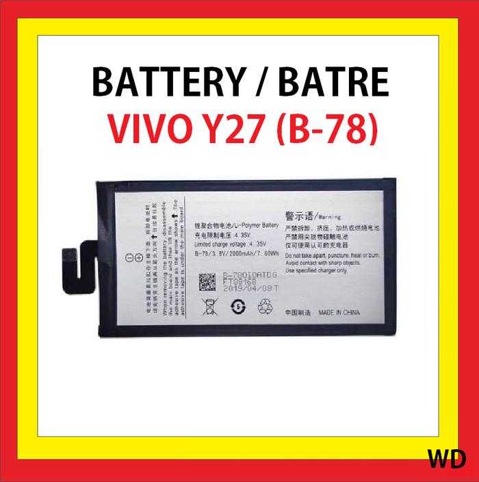 Gambar GARANSI TUKAR BARU BATTERY BATRE BATERAI VIVO Y27 B78 B 78 906637 dari Sinar Pelangi Enfys undefined Tokopedia