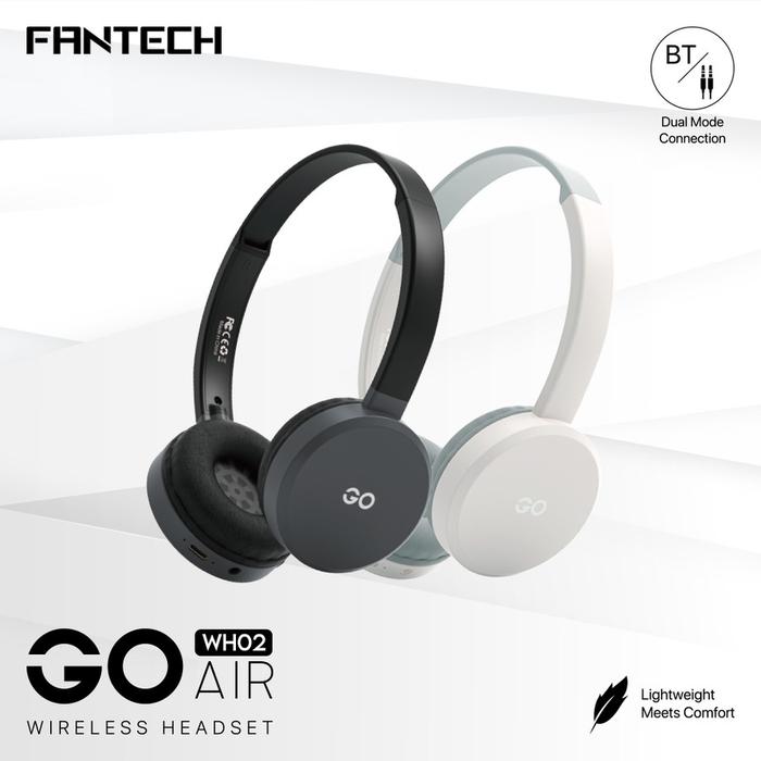 Gambar Headset Wireless FANTECH WH02 Wireless Bluetooth Headphone Mic - GREY dari Top Tech Comp undefined Tokopedia