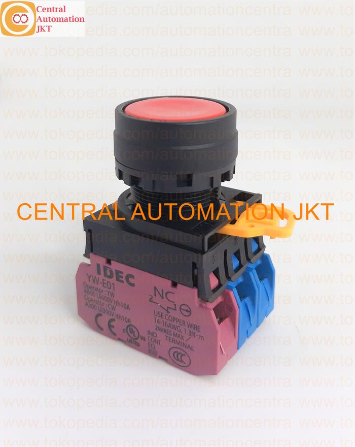 Gambar Push Button 22mm IDEC YW1B-M1E01R YW1B M1E Merah Series - YW1B-M1E 2NO1NC dari Central Automation JKT undefined Tokopedia