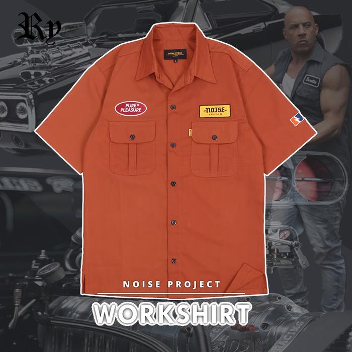 Gambar Work Shirt Dominic toretto Blue Navy Nois x RY - Orange, XL dari Agemans undefined Tokopedia