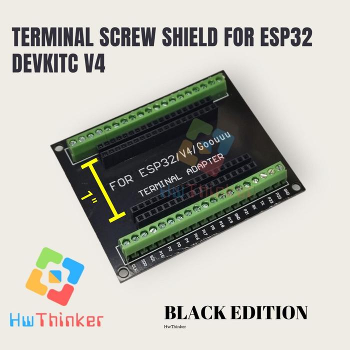 Gambar Terminal Screw Shield 38PIN GPIO Expansion Board for ESP32 devkitC V4 - Shield Black dari HwThinker undefined Tokopedia