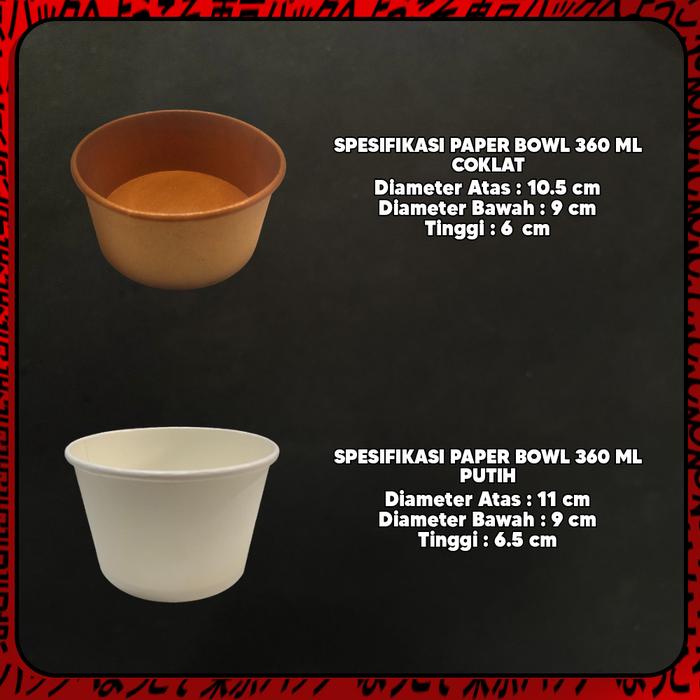 Gambar Paper Bowl 360 ml / Mangkok Kertas / Rice Bowl Paper 360 ml - BOWL 360ML, Cokelat dari Tokyo Pack undefined Tokopedia