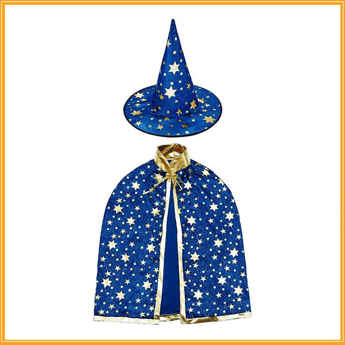 Gambar Jubah Set Topi Halloween Anak Dewasa Kostum Coat Cape Mantel Penyihir - KILAP BIRU, B 3312 ANAK dari MadisonShop undefined Tokopedia