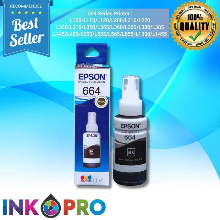 Gambar Tinta Epson 664 PREMIUM Untuk Printer L100 L110 L111 L120 L130 L132 - Hitam dari ink.Pro undefined Tokopedia