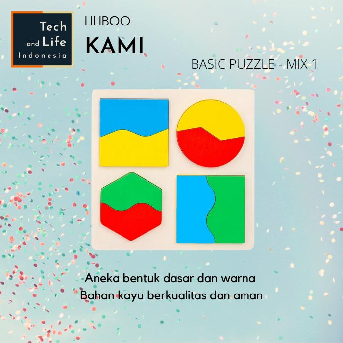 Gambar Mainan Edukasi Anak Montessori Kayu Liliboo Kami Basic Puzzle Geometri - Mix 1 dari Tech and Life Indonesia undefined Tokopedia