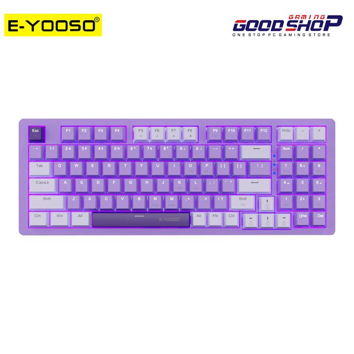 Jual E-yooso Z94 - 98% Monochrome Hotswap Mechanical Gaming Keyboard I ...