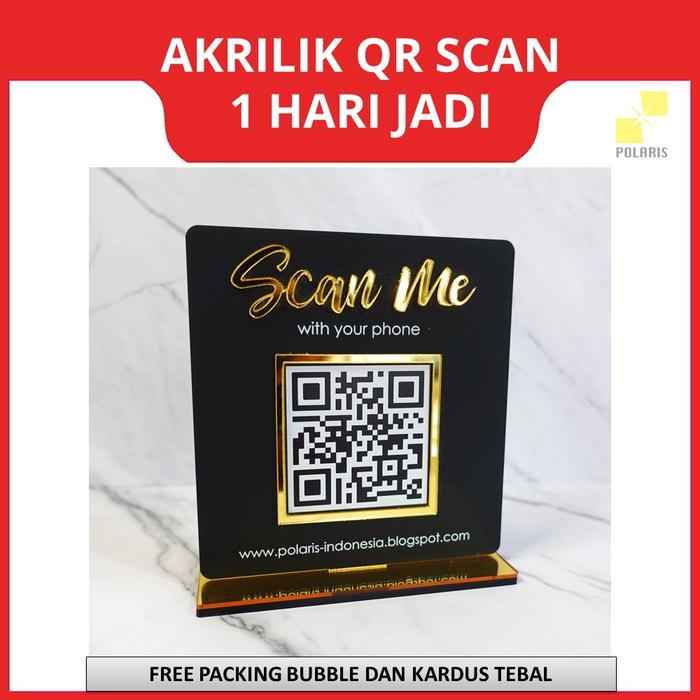 Gambar ACRYLIC QR CODE SIGN CUSTOM BARCODE SOSMED PAPAN AKRILIK QRIS SCAN - 1 BC, Hitam Doff dari Polaris Laser Surabaya undefined Tokopedia