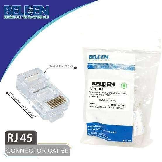 Gambar Jack Connector RJ45 Ori Belden Konektor RJ 45 Cat5e LAN Networking dari Jualan Medan undefined Tokopedia