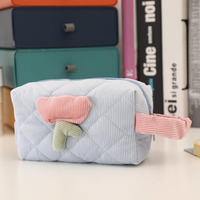 Gambar Mismi Melly Pencil Case Kotak Pensil Sekolah Korduroi Stylish - PC2M - Biru dari Mismi Official Store undefined Tokopedia