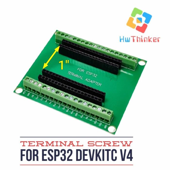 Gambar Terminal Screw Shield 38PIN GPIO Expansion Board for ESP32 devkitC V4 - Shield Green dari HwThinker undefined Tokopedia