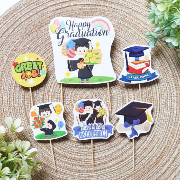 Gambar cake topper hiasan kue tema Wisuda Graduation Wisudawan Wisuda Pria dari jogobonito undefined Tokopedia