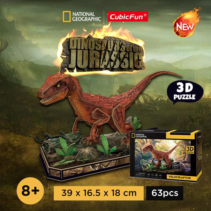 Gambar CUBICFUN National Geographic Velociraptors - 3D Puzzle - Dino 3D dari Cubicfun Indonesia undefined Tokopedia