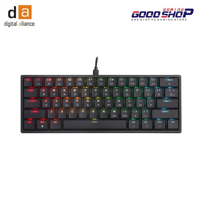 Gambar Digital Alliance Meca 6 RGB Low Profile 60% Mechanical Gaming Keyboard - Hitam, Blue Switch dari GamingGearIndo undefined Tokopedia