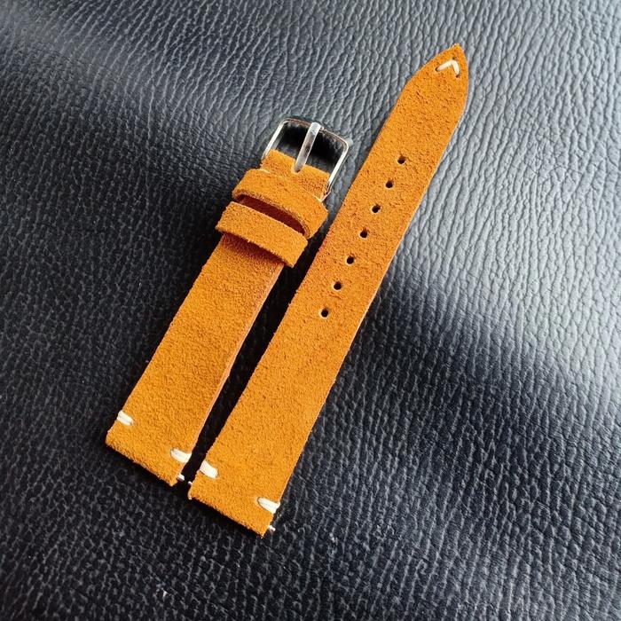Gambar Tali Jam Tangan Kulit Sapi Asli Jenis Suede | Suede Leather Strap - Coklat Muda/Tan, 20 mm dari someah.co undefined Tokopedia