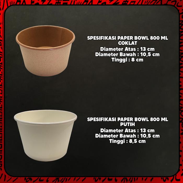 Gambar Paper Bowl 800 ml / Mangkok Kertas / Rice Bowl Paper 800 ml - BOWL 800ML, Putih dari Tokyo Pack undefined Tokopedia
