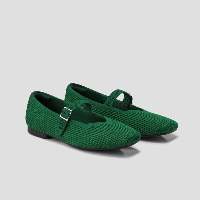 Gambar Vivaia Margot Mary Jane Flats Sustainable Shoes - Forest Green, 41 dari OOtera undefined Tokopedia