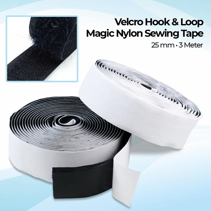 Gambar Hook and Loop Magic Nylon Sewing Tape 3 Meter - 3 Meter 25 mm dari insideflow id undefined Tokopedia