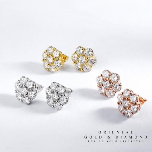 Promo Moissanite Screw D Color 7ct Full Stud Earrings Women S925