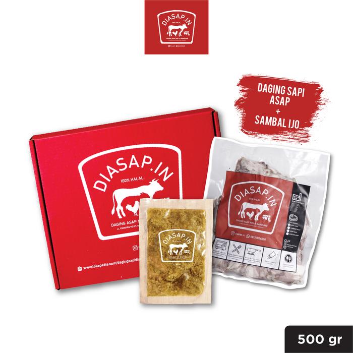 Gambar DIASAPIN - Daging Asap Sapi 500gr Plus Chili Oil / Bawang / Ijo - Sambal Ijo dari DIASAPIN undefined Tokopedia