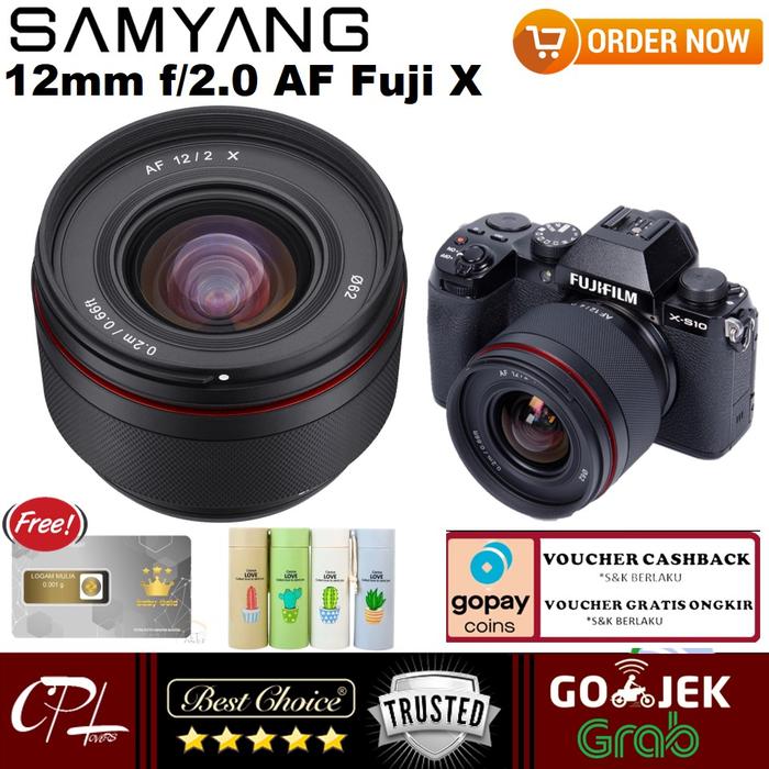 Jual Samyang AF 12mm F2 for Fuji X Samyang 12mm f/2 AF for