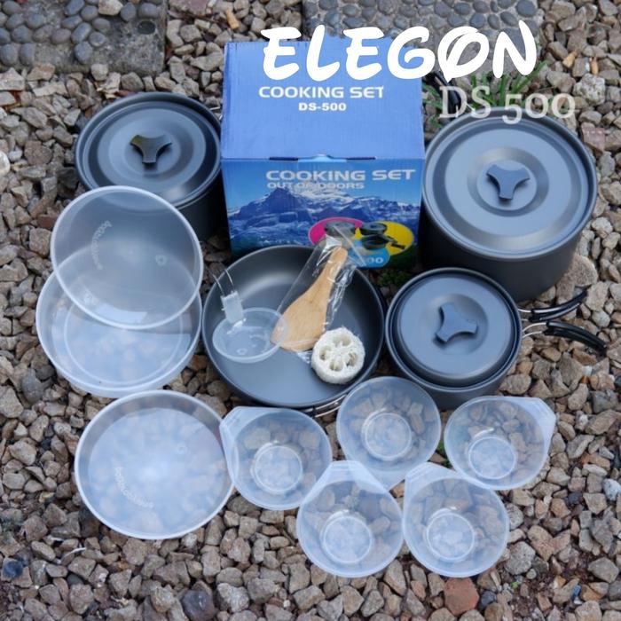 Gambar Cooking Set Ds700 Peralatan Masak Camping Nesting Ds 700 For 7-8org - Ds500 dari ELEGON undefined Tokopedia