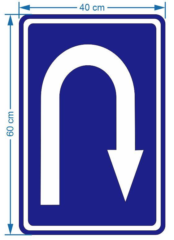 Gambar Rambu Putar Balik U Turn  40cm x 60cm, 35cm x 50 cm, Plat ACP 3mm - 40cm x 60cm dari Damar Machinery undefined Tokopedia