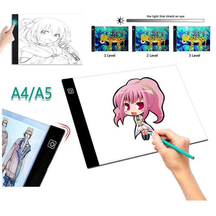 Gambar Board papan led light pad ultra slim/drawing tracing A3/A4/A5 copy - A4 dari two season 99 undefined Tokopedia