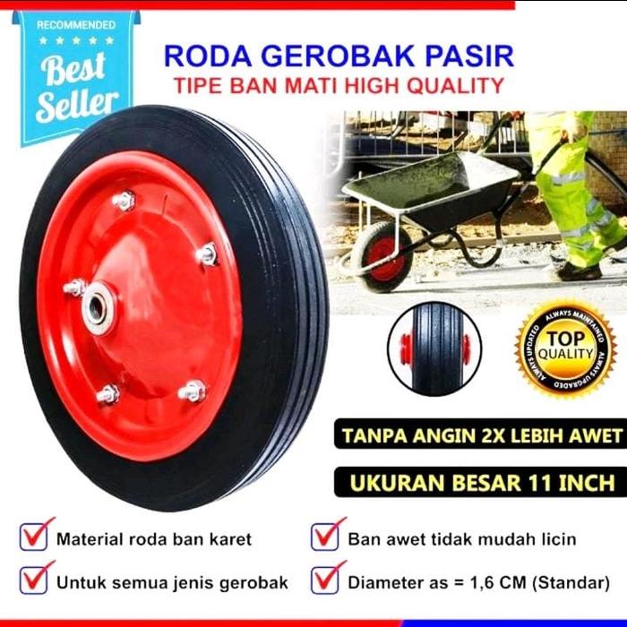 Gambar RODA GEROBAK SORONG / RODA GEROBAK COR / RODA GEROBAK PASIR - BAN MATI dari Arta Sejahtera 88 undefined Tokopedia