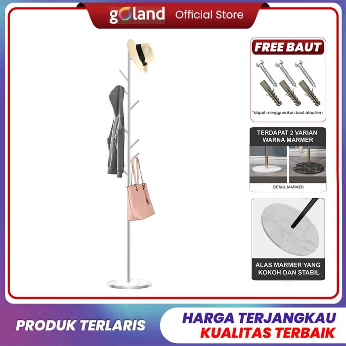 Gambar Goland Stand Hanger Gantungan Baju Topi Tas Aesthetic Multifungsi Minimalis Alas Bulat Marmer Multifungsi Model Modern Ringan Kokoh Dilapisi Cat Anti Karat Tahan Air - White dari Goland Indonesia undefined Tokopedia