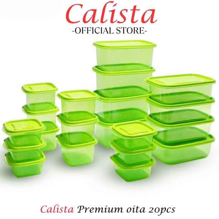 Gambar [ CALISTA ] FOOD CONTAINER TOPLES PLASTIK CALISTA SET ISI 20PCS - Oita 20 Hijau dari HOME AND GARDEN INDONESIA undefined Tokopedia