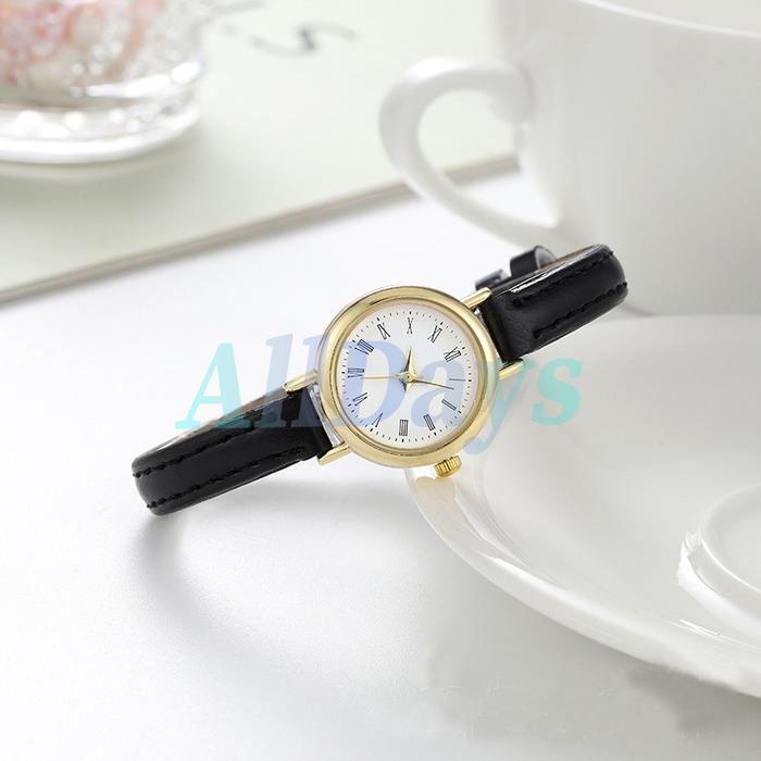 Gambar Jam Tangan Wanita Fashion Kulit Retro Round Small Women Watches Analog - Hitam dari AllDayStar undefined Tokopedia