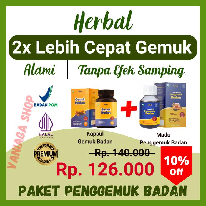Gambar Obat Penggemuk Badan Penambah Nafsu Makan Herbal Alami Aman Bpom Ori - Madu + Kapsul dari Vaniaga Shop Kota Tangerang Selatan Tokopedia