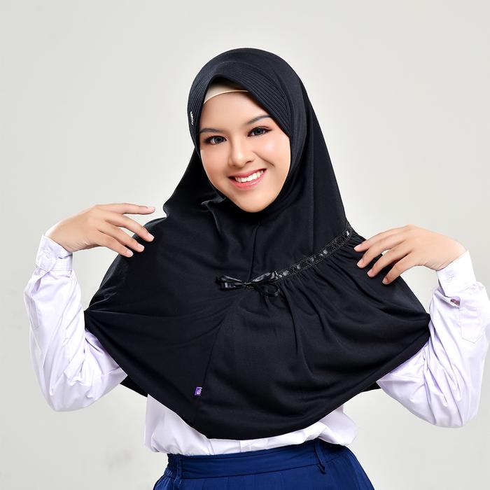 Gambar Rabbani - Kerudung Sekolah Jilbab Instan Sekolah Amira - hitam, S dari MOT.Fashionid undefined Tokopedia