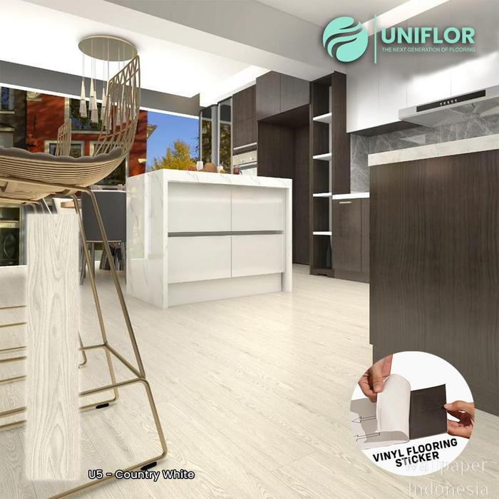 Gambar Lantai Vinyl STICKER-Marvel Flooring Tebal 2mm-Lantai Kayu Varnesse 2 - Uniflor U5 dari Wallpaper Indonesia . com undefined Tokopedia