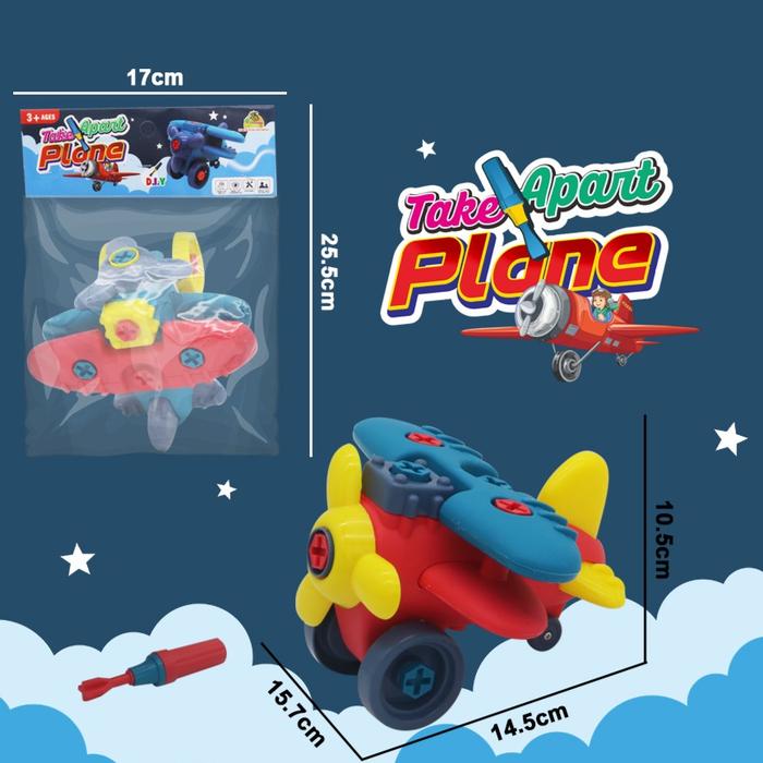 Gambar Mainan Anak DIY Bongkar Pasang - Mainan Edukasi anak DIY - Pesawat 1Pcs dari V3Home undefined Tokopedia